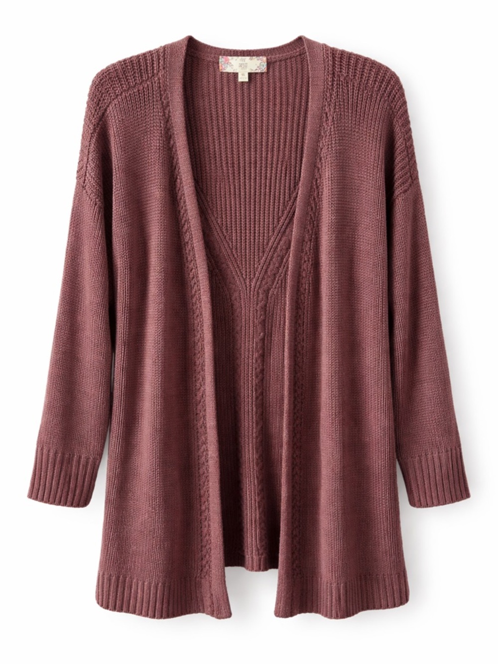 Open-Front Knit Cardigan Sweater - Pink Rose